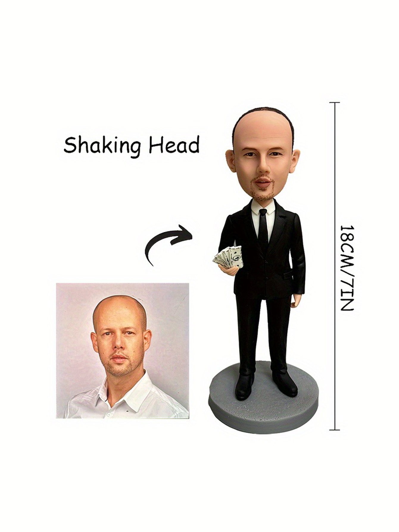 Custom Clay Cartoon Bobblehead Dolls Personalized photo customization with a slightly cartoonish, exclusive private design